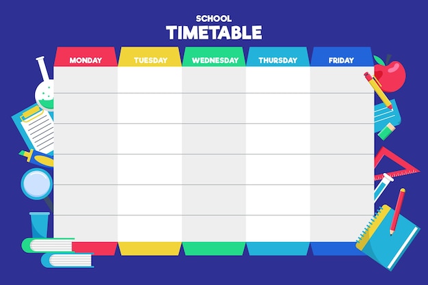 Diseño plano del horario de regreso a la escuela