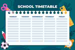 Vector gratuito diseño plano horario de regreso a la escuela