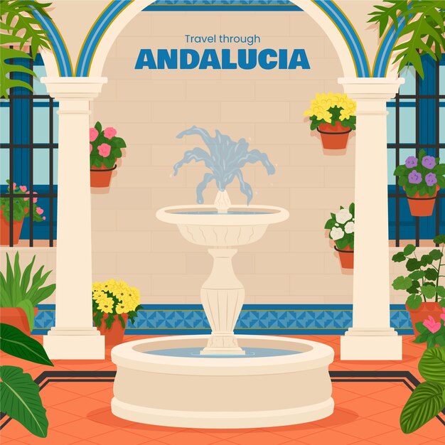 diseño plano ilustración andalucia