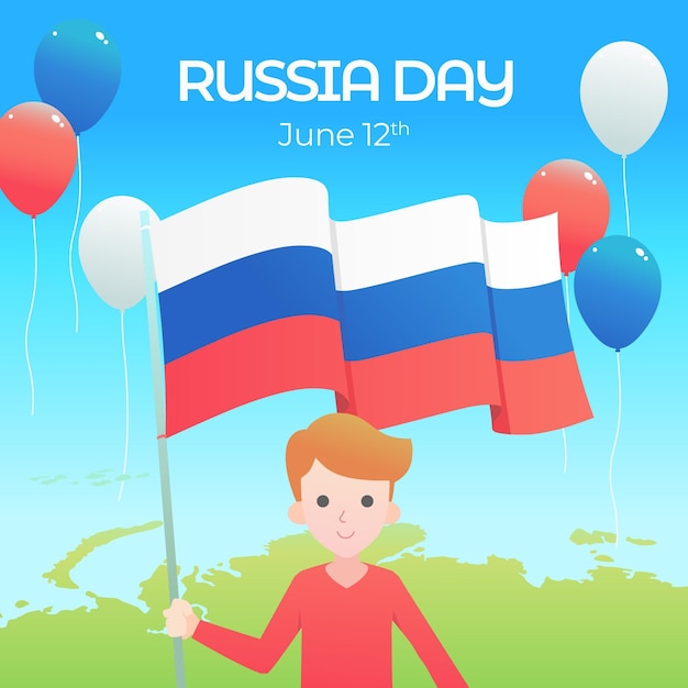 Diseño plano ilustración del día de rusia