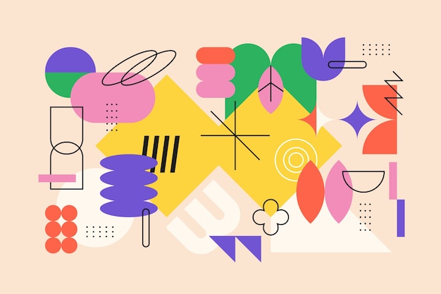diseño plano ilustración de forma geométrica retro colorida