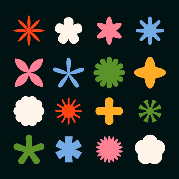 diseño plano ilustración de forma geométrica retro colorida
