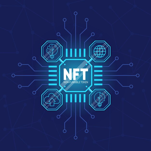 Diseño plano ilustrado concepto nft