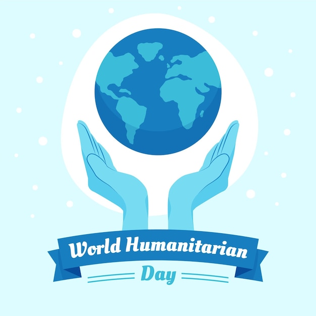 Vector gratuito diseño plano ilustrado día mundial humanitario