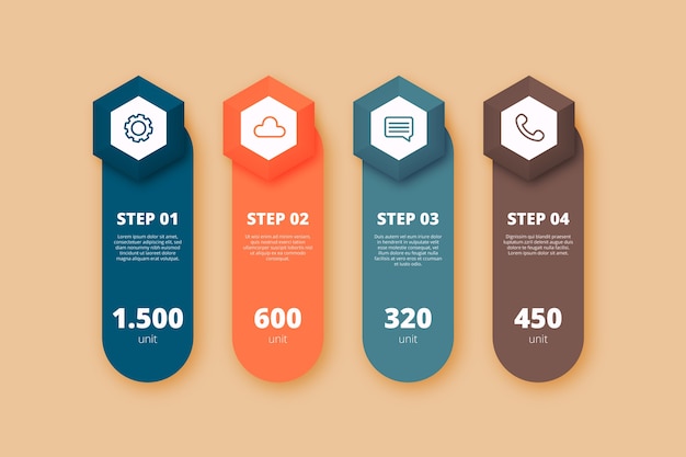 Diseño plano infografía con colores retro.