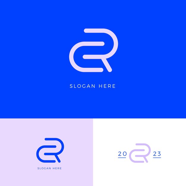 Diseño plano de las iniciales del logotipo
