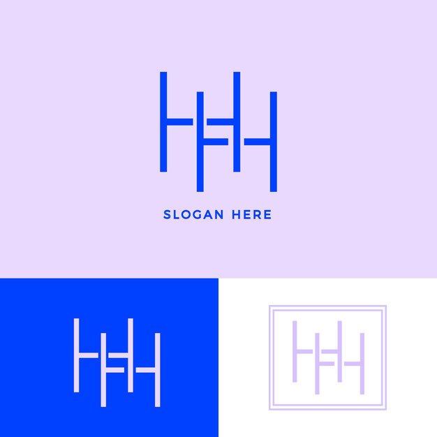 Diseño plano de las iniciales del logotipo