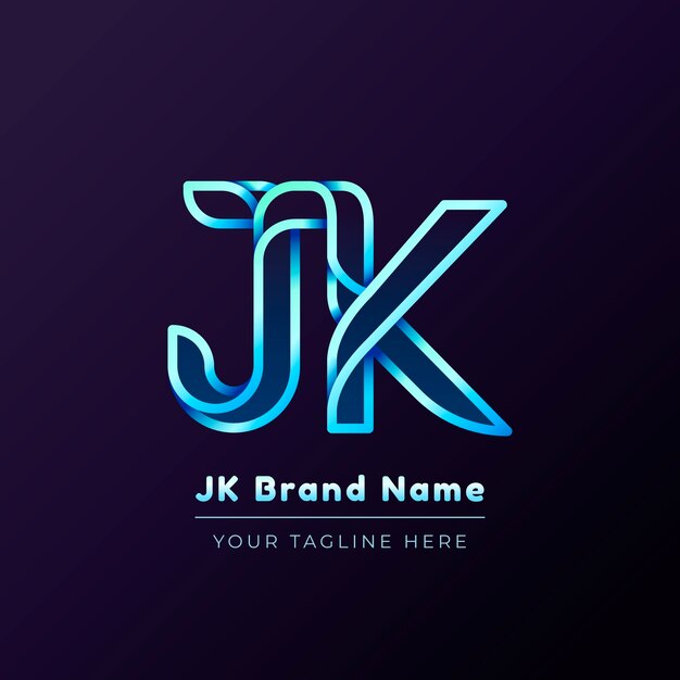 Diseño plano de las iniciales del logotipo