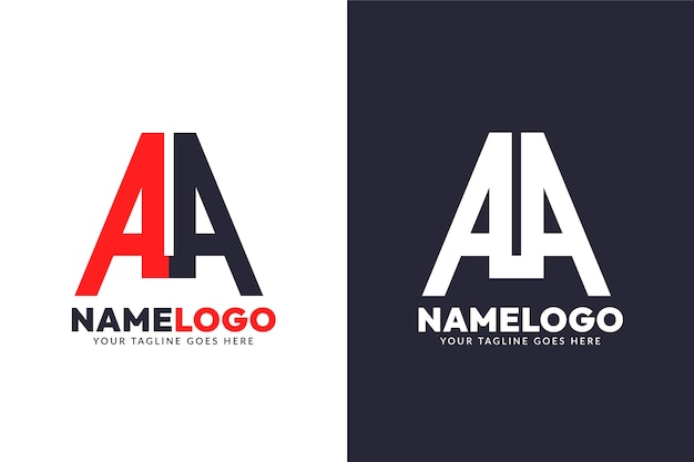 Diseño plano de las iniciales del logotipo