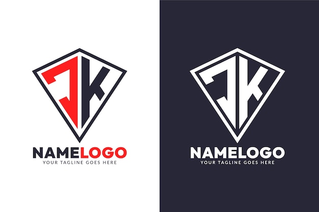 Diseño plano de las iniciales del logotipo