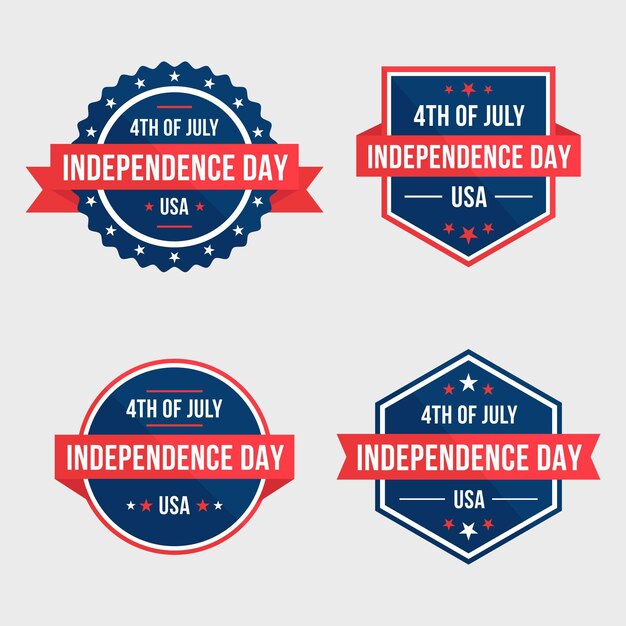 Diseño plano de insignias del día de la independencia