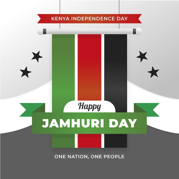 Diseño plano jamhuri day con estrellas.