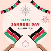 Vector gratuito diseño plano jamhuri day