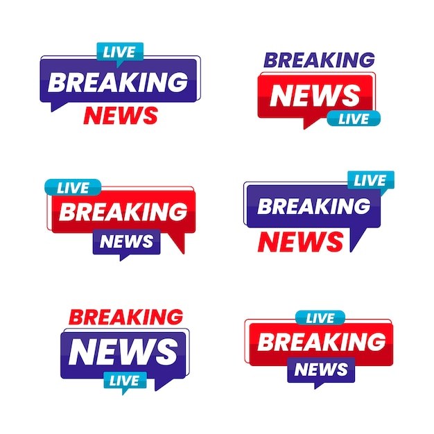 Vector gratuito diseño plano logotipo de noticias de última hora