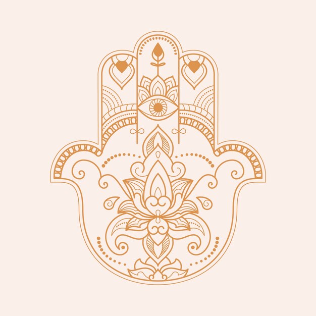 Diseño plano mano de fatima ilustración