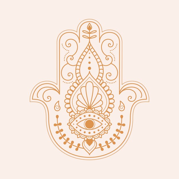 Diseño plano mano de fatima ilustración