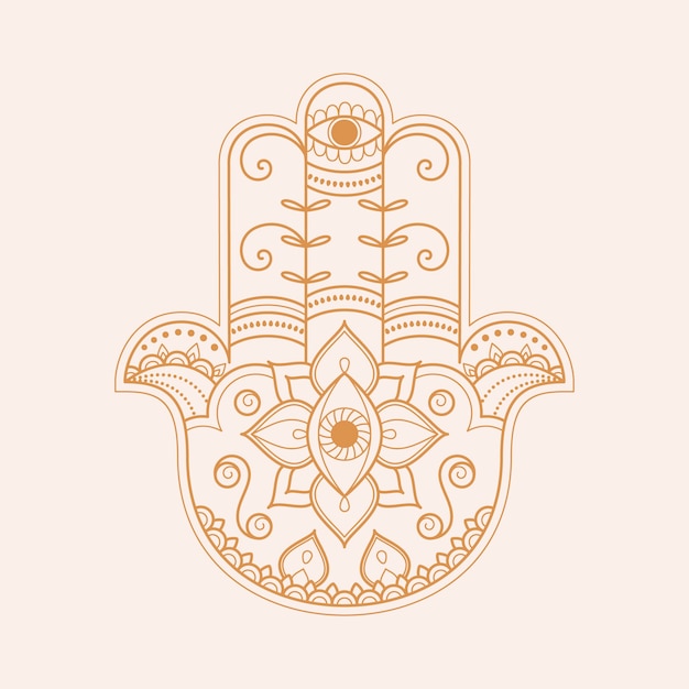 Diseño plano mano de fatima ilustración