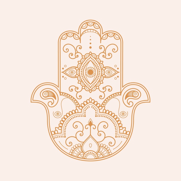 Diseño plano mano de fatima ilustración