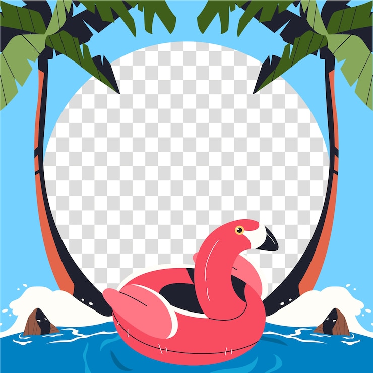 Vector gratuito diseño plano de marco de facebook de verano