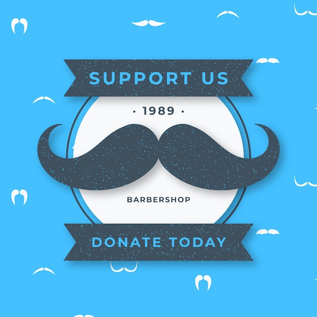 Diseño plano movember donar fondo