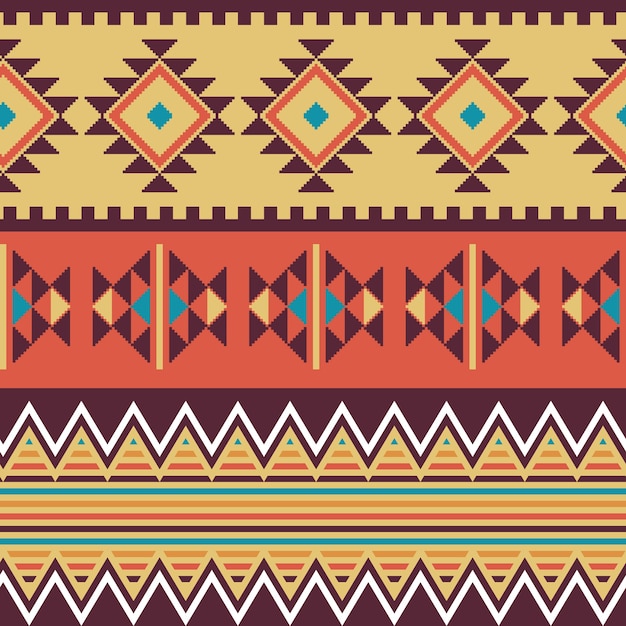Diseño plano nativo americano de patrones sin fisuras