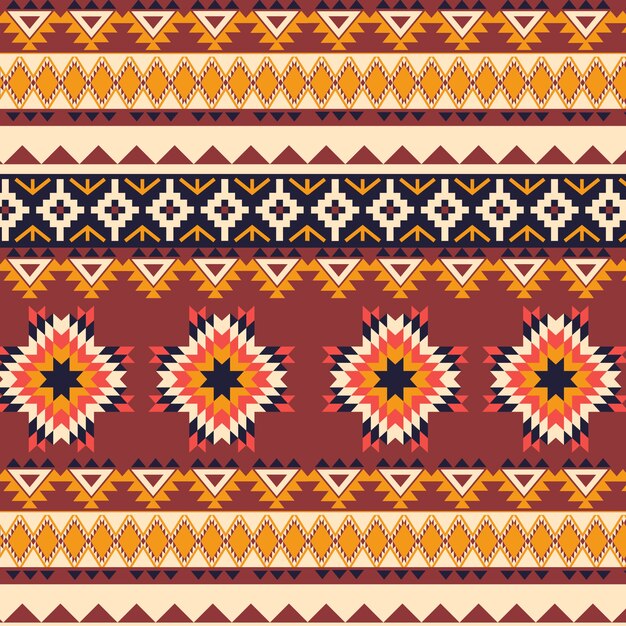Diseño plano nativo americano de patrones sin fisuras