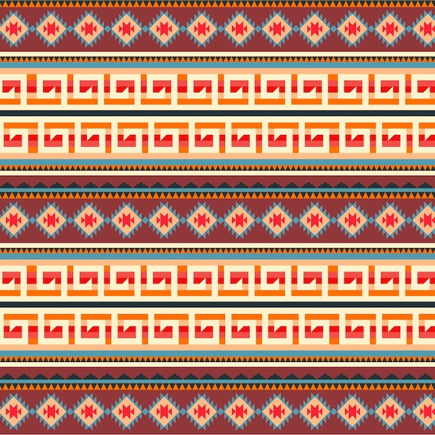 Diseño plano nativo americano de patrones sin fisuras
