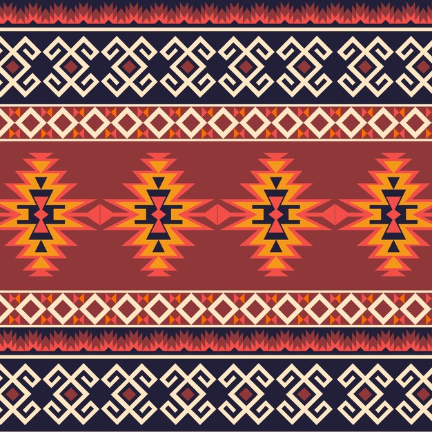 Diseño plano nativo americano de patrones sin fisuras