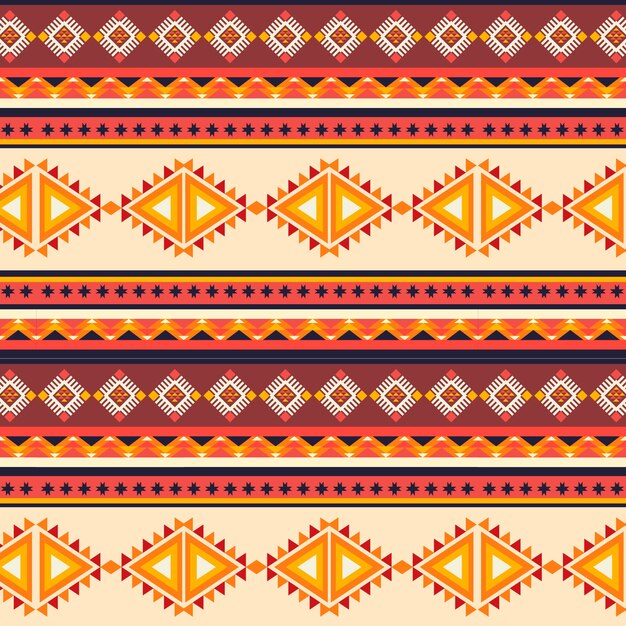 Diseño plano nativo americano de patrones sin fisuras
