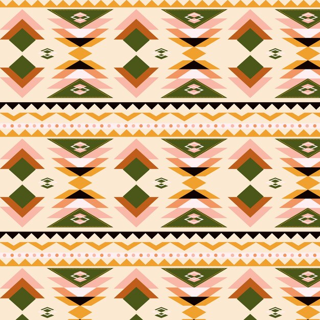 Diseño plano nativo americano de patrones sin fisuras