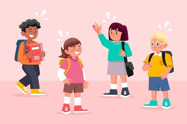 Diseño plano para niños que regresan a la escuela