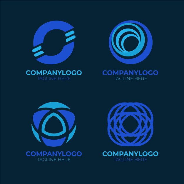 Diseño plano o colección de logotipos