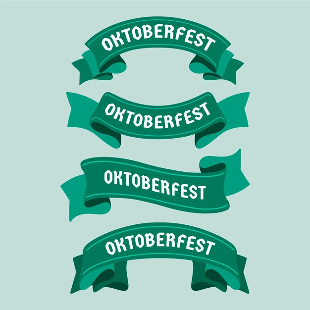 Diseño plano oktoberfest festival de la cerveza cintas verdes