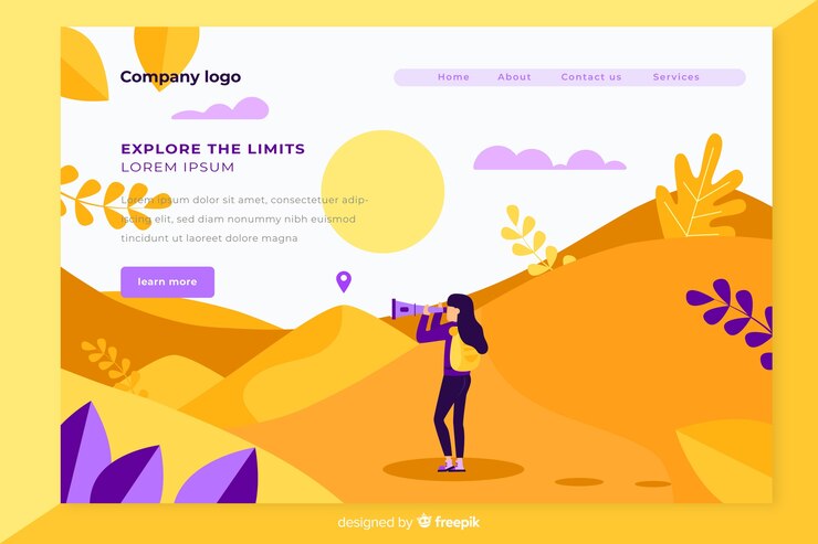 Vector gratuito diseño plano de la página de destino de viaje