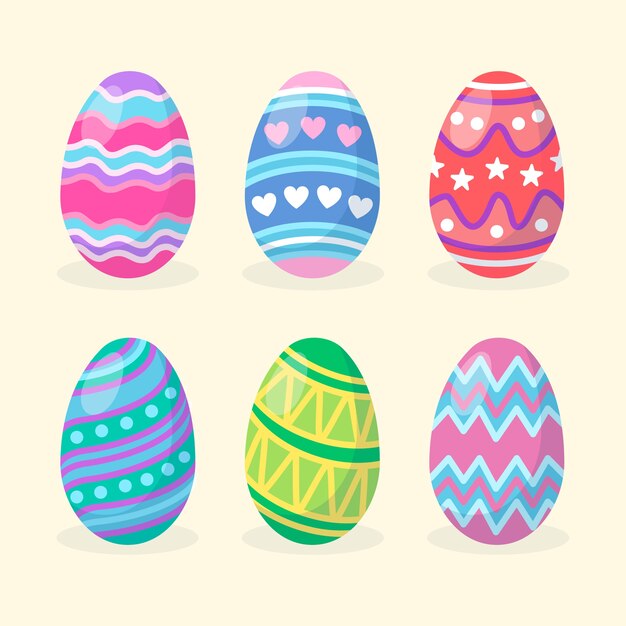 Diseño plano paquete huevo de pascua