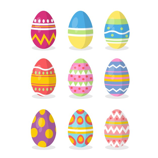 Diseño plano paquete huevo de pascua