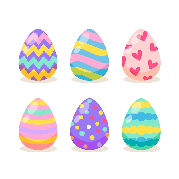 Vector gratuito diseño plano del paquete de huevos del día de pascua