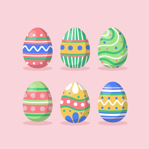 Diseño plano paquete de huevos de pascua