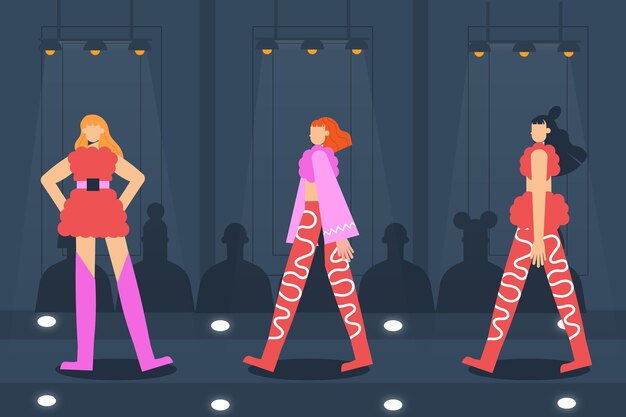 Diseño plano de pasarela de moda