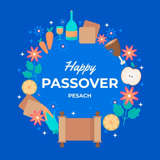 Diseño plano pascua feliz