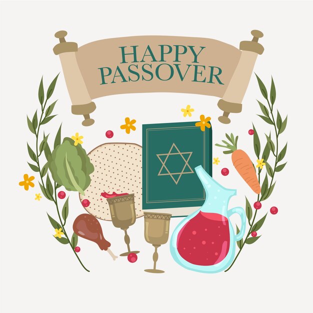 Diseño plano pascua feliz