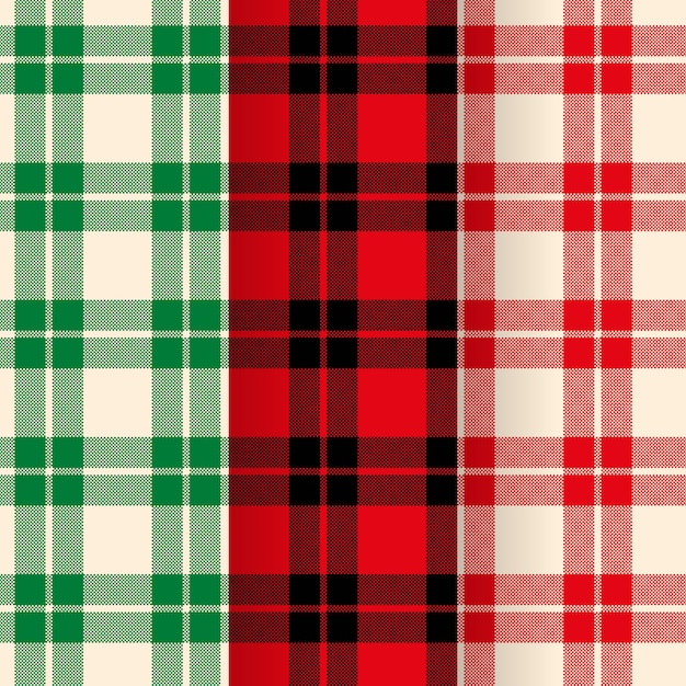 Diseño plano de patrón de cuadros navideños