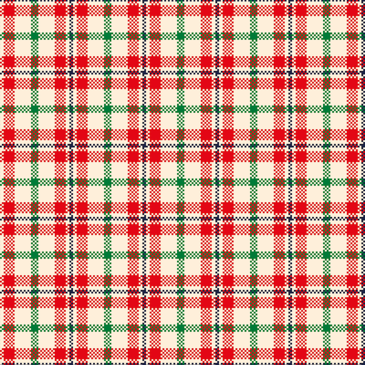 Vector gratuito diseño plano de patrón de cuadros navideños