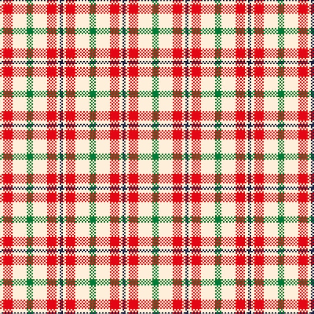 Diseño plano de patrón de cuadros navideños