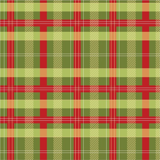 Diseño plano de patrón de cuadros navideños