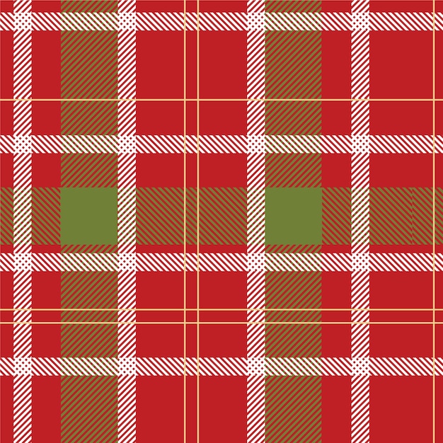 Diseño plano de patrón de cuadros navideños
