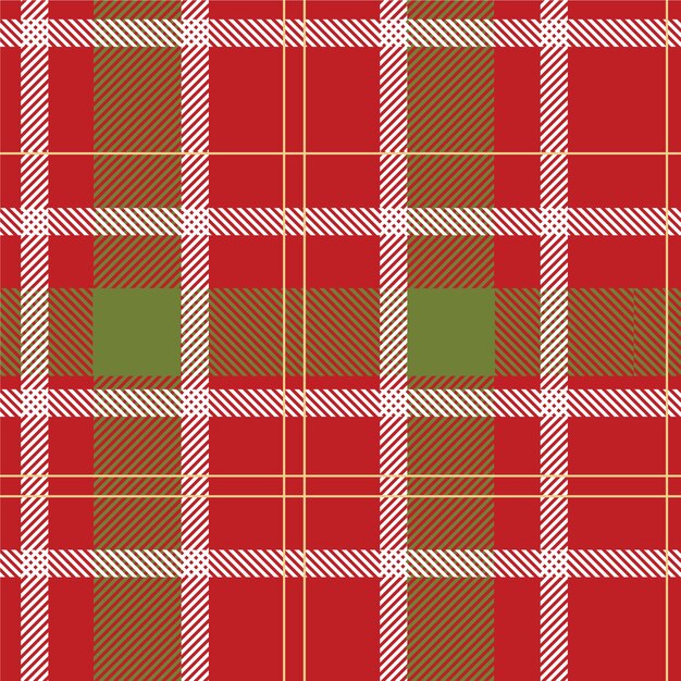 Diseño plano de patrón de cuadros navideños