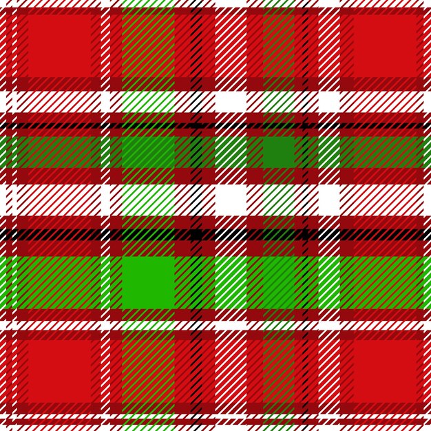 Diseño plano de patrón de cuadros navideños