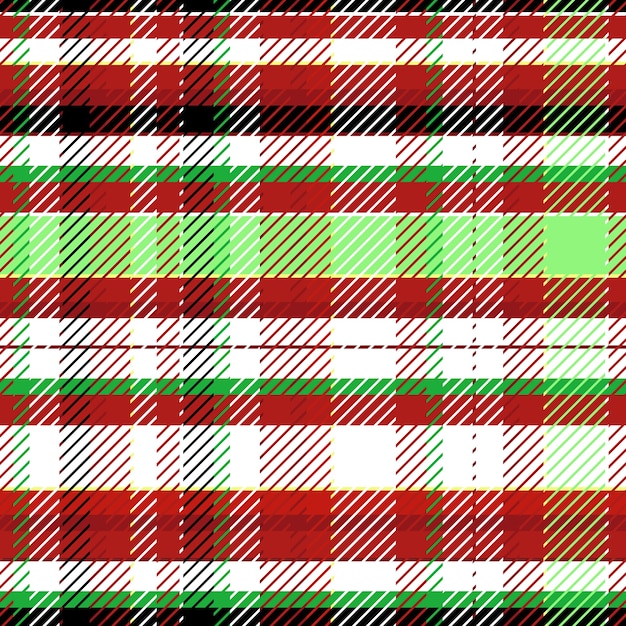 Diseño plano de patrón de cuadros navideños