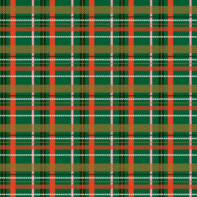 Diseño plano de patrón de cuadros navideños